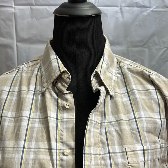 Basic Editions Tan Casual Button Down Shirt size medium - Picture 3 of 6